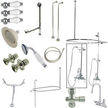Kingston Brass Vintage Clawfoot Tub Package with High Rise Goose Neck Clawfoot Tub Set Kingston Brass